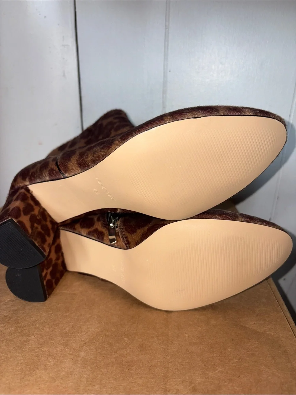 Nine West Block Heel Ankle Boots - Brown size 8M